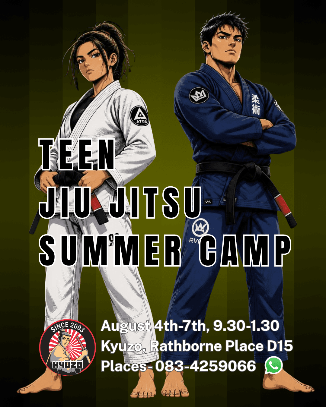 teen jiu jitsu summer camp at kyuzo poster