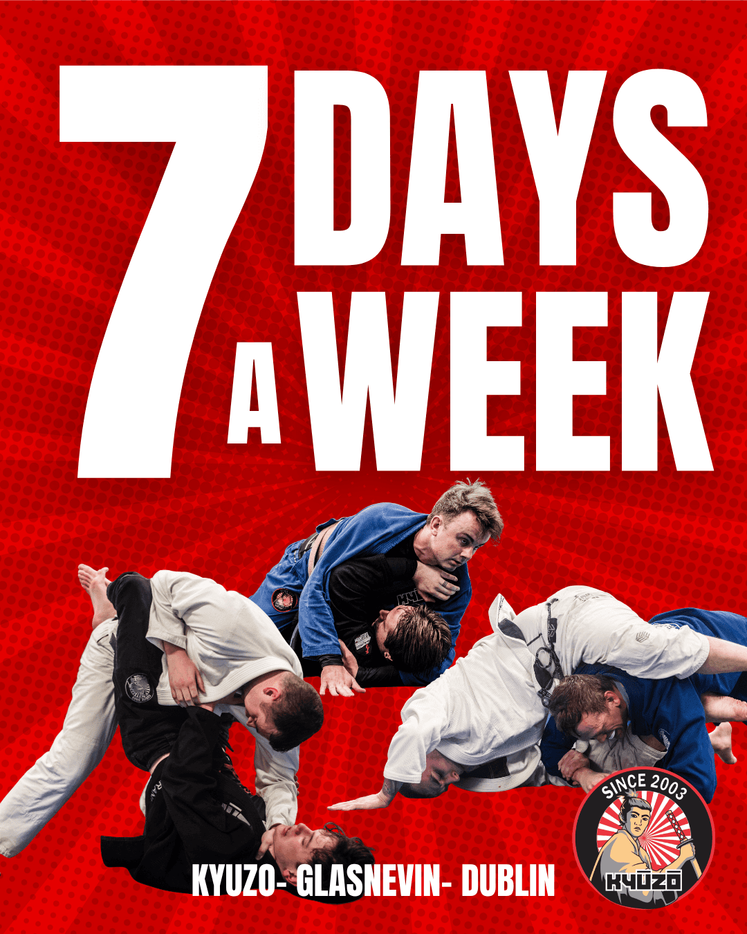 7 days a week jiu jitsu training at kyuzo